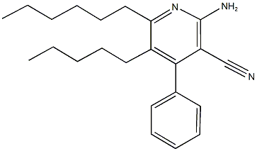 2-amino-6-hexyl-5-pentyl-4-phenylnicotinonitrile 结构式