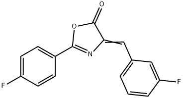 4-(3-fluorobenzylidene)-2-(4-fluorophenyl)-1,3-oxazol-5(4H)-one 结构式