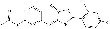 3-[(2-(2,4-dichlorophenyl)-5-oxo-1,3-oxazol-4(5H)-ylidene)methyl]phenyl acetate 结构式
