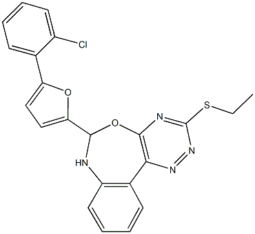 6-[5-(2-chlorophenyl)-2-furyl]-3-(ethylsulfanyl)-6,7-dihydro[1,2,4]triazino[5,6-d][3,1]benzoxazepine 结构式