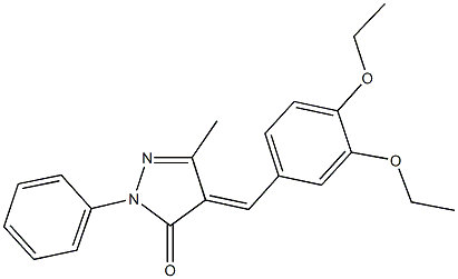 4-(3,4-diethoxybenzylidene)-5-methyl-2-phenyl-2,4-dihydro-3H-pyrazol-3-one 结构式