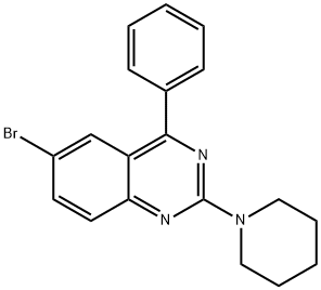 6-bromo-4-phenyl-2-(1-piperidinyl)quinazoline 结构式