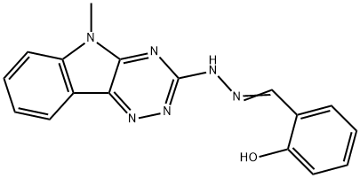 2-hydroxybenzaldehyde (5-methyl-5H-[1,2,4]triazino[5,6-b]indol-3-yl)hydrazone 结构式