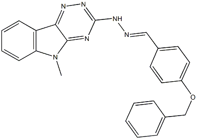 4-(benzyloxy)benzaldehyde (5-methyl-5H-[1,2,4]triazino[5,6-b]indol-3-yl)hydrazone 结构式