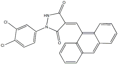 4-(9-anthrylmethylene)-1-(3,4-dichlorophenyl)-3,5-pyrazolidinedione 结构式