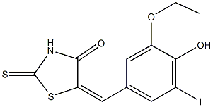 5-(3-ethoxy-4-hydroxy-5-iodobenzylidene)-2-thioxo-1,3-thiazolidin-4-one 结构式