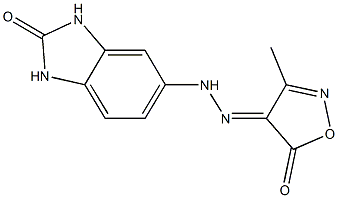 3-methyl-4,5-isoxazoledione 4-[(2-oxo-2,3-dihydro-1H-benzimidazol-5-yl)hydrazone] 结构式