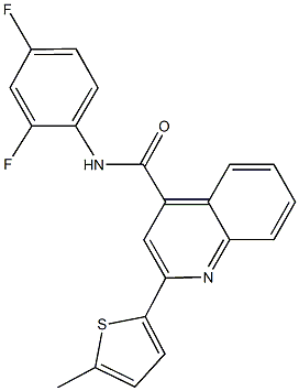 N-(2,4-difluorophenyl)-2-(5-methyl-2-thienyl)-4-quinolinecarboxamide 结构式