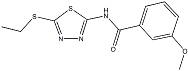 N-[5-(ethylsulfanyl)-1,3,4-thiadiazol-2-yl]-3-methoxybenzamide 结构式