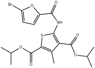 diisopropyl 5-[(5-bromo-2-furoyl)amino]-3-methyl-2,4-thiophenedicarboxylate 结构式