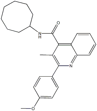 N-cyclooctyl-2-(4-methoxyphenyl)-3-methyl-4-quinolinecarboxamide 结构式