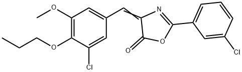 4-(3-chloro-5-methoxy-4-propoxybenzylidene)-2-(3-chlorophenyl)-1,3-oxazol-5(4H)-one 结构式