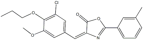 4-(3-chloro-5-methoxy-4-propoxybenzylidene)-2-(3-methylphenyl)-1,3-oxazol-5(4H)-one 结构式