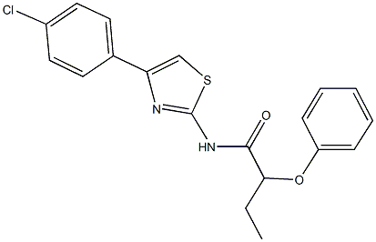 N-[4-(4-chlorophenyl)-1,3-thiazol-2-yl]-2-phenoxybutanamide 结构式