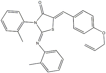 5-[4-(allyloxy)benzylidene]-3-(2-methylphenyl)-2-[(2-methylphenyl)imino]-1,3-thiazolidin-4-one 结构式