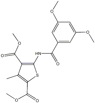 dimethyl 5-[(3,5-dimethoxybenzoyl)amino]-3-methyl-2,4-thiophenedicarboxylate 结构式