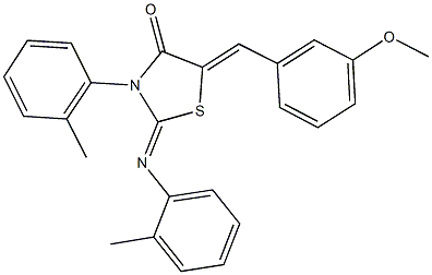 5-(3-methoxybenzylidene)-3-(2-methylphenyl)-2-[(2-methylphenyl)imino]-1,3-thiazolidin-4-one 结构式