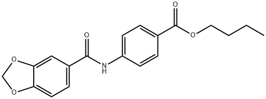 butyl 4-[(1,3-benzodioxol-5-ylcarbonyl)amino]benzoate 结构式