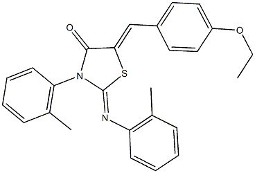 5-(4-ethoxybenzylidene)-3-(2-methylphenyl)-2-[(2-methylphenyl)imino]-1,3-thiazolidin-4-one 结构式