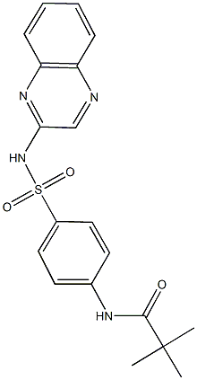 2,2-dimethyl-N-{4-[(2-quinoxalinylamino)sulfonyl]phenyl}propanamide 结构式