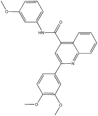 2-(3,4-dimethoxyphenyl)-N-(3-methoxyphenyl)-4-quinolinecarboxamide 结构式
