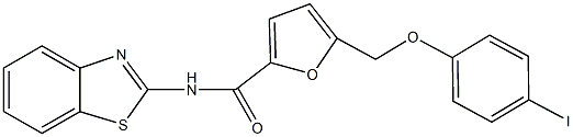 N-(1,3-benzothiazol-2-yl)-5-[(4-iodophenoxy)methyl]-2-furamide 结构式