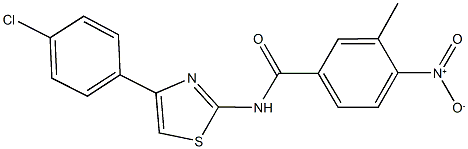 N-[4-(4-chlorophenyl)-1,3-thiazol-2-yl]-4-nitro-3-methylbenzamide 结构式