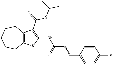 isopropyl 2-{[3-(4-bromophenyl)acryloyl]amino}-5,6,7,8-tetrahydro-4H-cyclohepta[b]thiophene-3-carboxylate 结构式