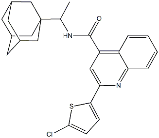 N-[1-(1-adamantyl)ethyl]-2-(5-chloro-2-thienyl)-4-quinolinecarboxamide 结构式