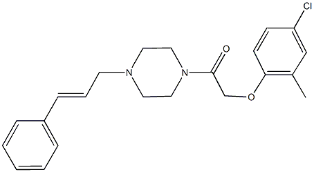 1-[(4-chloro-2-methylphenoxy)acetyl]-4-cinnamylpiperazine 结构式