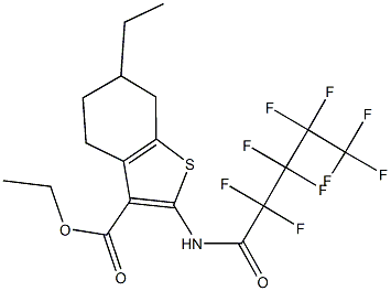 ethyl 6-ethyl-2-[(2,2,3,3,4,4,5,5,5-nonafluoropentanoyl)amino]-4,5,6,7-tetrahydro-1-benzothiophene-3-carboxylate 结构式