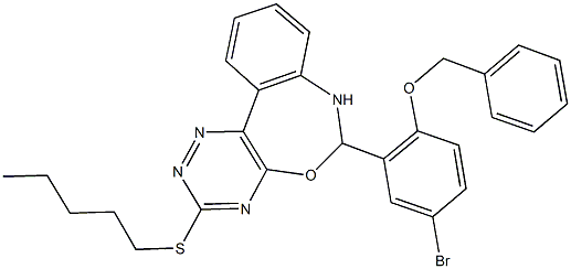 6-[2-(benzyloxy)-5-bromophenyl]-3-(pentylsulfanyl)-6,7-dihydro[1,2,4]triazino[5,6-d][3,1]benzoxazepine 结构式