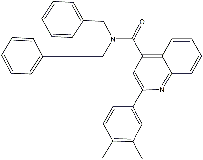 N,N-dibenzyl-2-(3,4-dimethylphenyl)-4-quinolinecarboxamide 结构式