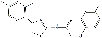 N-[4-(2,4-dimethylphenyl)-1,3-thiazol-2-yl]-2-(4-fluorophenoxy)acetamide 结构式