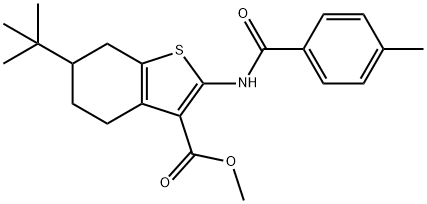 methyl 6-tert-butyl-2-[(4-methylbenzoyl)amino]-4,5,6,7-tetrahydro-1-benzothiophene-3-carboxylate 结构式