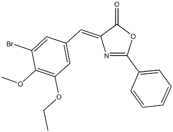 4-(3-bromo-5-ethoxy-4-methoxybenzylidene)-2-phenyl-1,3-oxazol-5(4H)-one 结构式