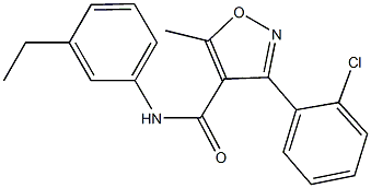 3-(2-chlorophenyl)-N-(3-ethylphenyl)-5-methyl-4-isoxazolecarboxamide 结构式