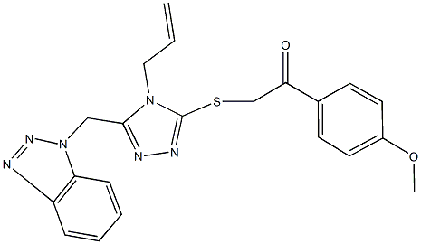 2-{[4-allyl-5-(1H-1,2,3-benzotriazol-1-ylmethyl)-4H-1,2,4-triazol-3-yl]sulfanyl}-1-(4-methoxyphenyl)ethanone 结构式