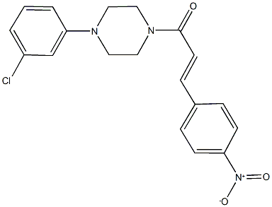 1-(3-chlorophenyl)-4-(3-{4-nitrophenyl}acryloyl)piperazine 结构式