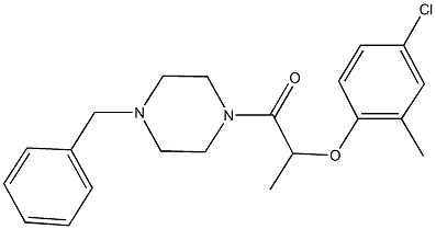 1-benzyl-4-[2-(4-chloro-2-methylphenoxy)propanoyl]piperazine 结构式