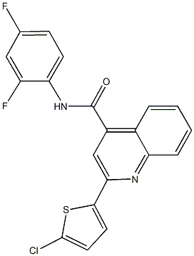 2-(5-chloro-2-thienyl)-N-(2,4-difluorophenyl)-4-quinolinecarboxamide 结构式