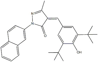 4-(3,5-ditert-butyl-4-hydroxybenzylidene)-5-methyl-2-(2-naphthyl)-2,4-dihydro-3H-pyrazol-3-one 结构式