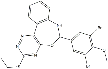 6-(3,5-dibromo-4-methoxyphenyl)-3-(ethylsulfanyl)-6,7-dihydro[1,2,4]triazino[5,6-d][3,1]benzoxazepine 结构式