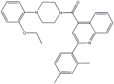 2-(4-{[2-(2,4-dimethylphenyl)-4-quinolinyl]carbonyl}-1-piperazinyl)phenyl ethyl ether 结构式