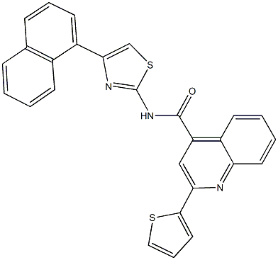 N-[4-(1-naphthyl)-1,3-thiazol-2-yl]-2-(2-thienyl)-4-quinolinecarboxamide 结构式