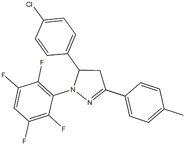 5-(4-chlorophenyl)-3-(4-methylphenyl)-1-(2,3,5,6-tetrafluorophenyl)-4,5-dihydro-1H-pyrazole 结构式