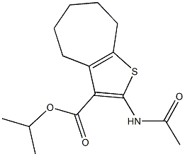 isopropyl 2-(acetylamino)-5,6,7,8-tetrahydro-4H-cyclohepta[b]thiophene-3-carboxylate 结构式