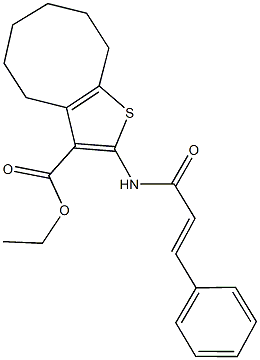 ethyl 2-(cinnamoylamino)-4,5,6,7,8,9-hexahydrocycloocta[b]thiophene-3-carboxylate 结构式