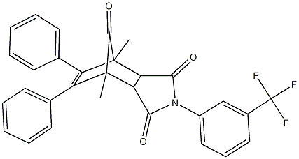 1,7-dimethyl-8,9-diphenyl-4-[3-(trifluoromethyl)phenyl]-4-azatricyclo[5.2.1.0~2,6~]dec-8-ene-3,5,10-trione 结构式