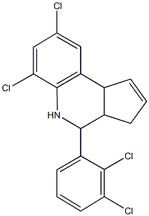 6,8-dichloro-4-(2,3-dichlorophenyl)-3a,4,5,9b-tetrahydro-3H-cyclopenta[c]quinoline 结构式